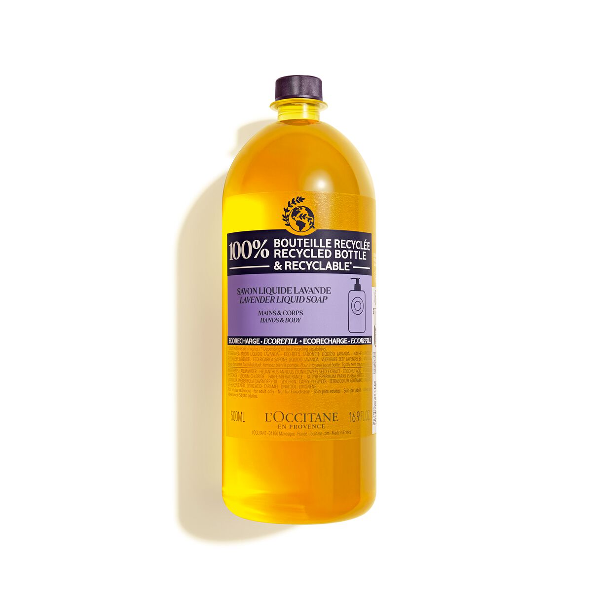 L'occitane Shea Lavender Hands & Body Liquid Soap Refill 16.9 Fl oz In Orange