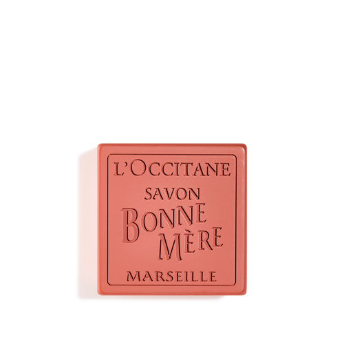 view 1/2 of Bonne Mère Rhubarb with Basil Soap 3.5 oz | L’Occitane en Provence