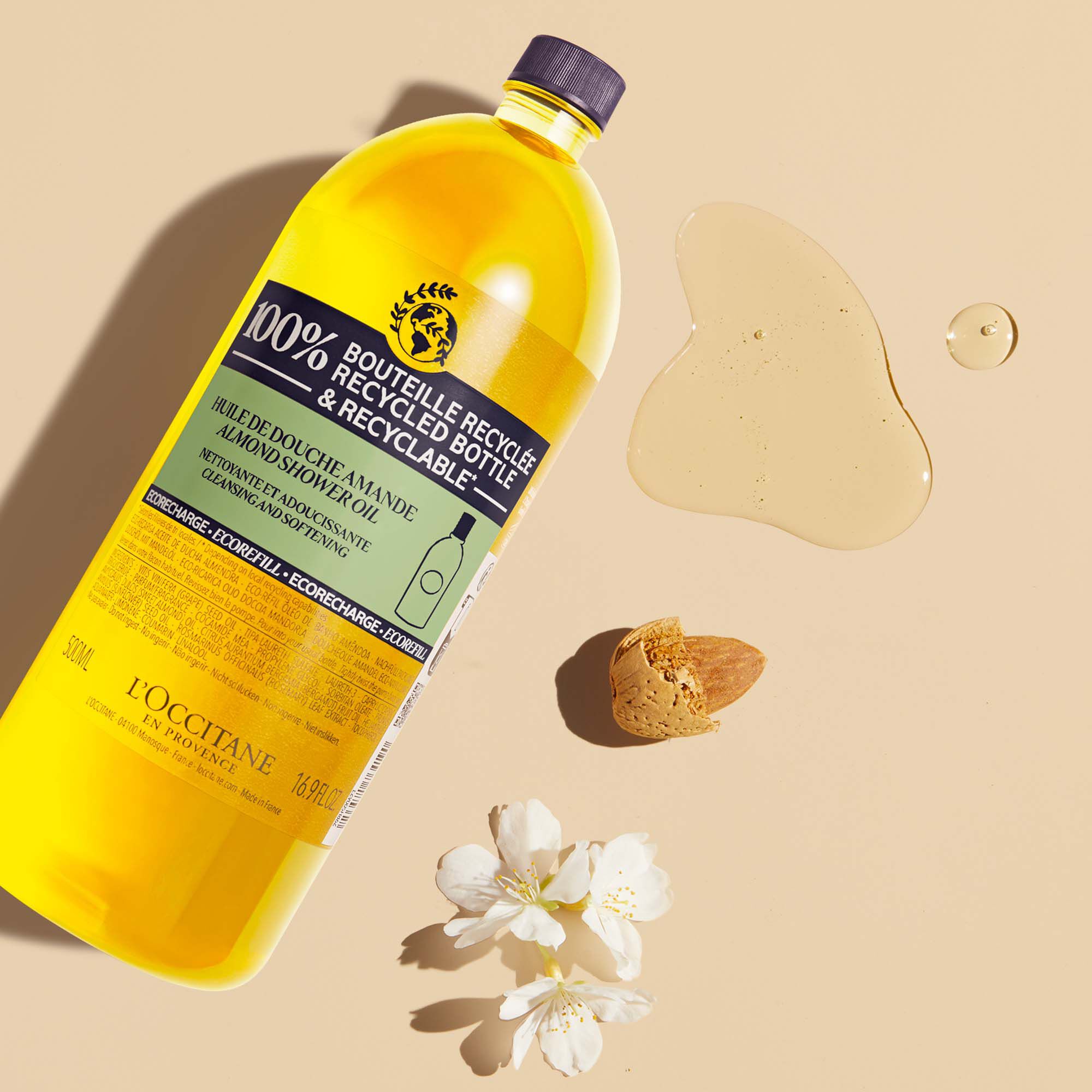 Almond Shower Oil Refill + Forever Bottle